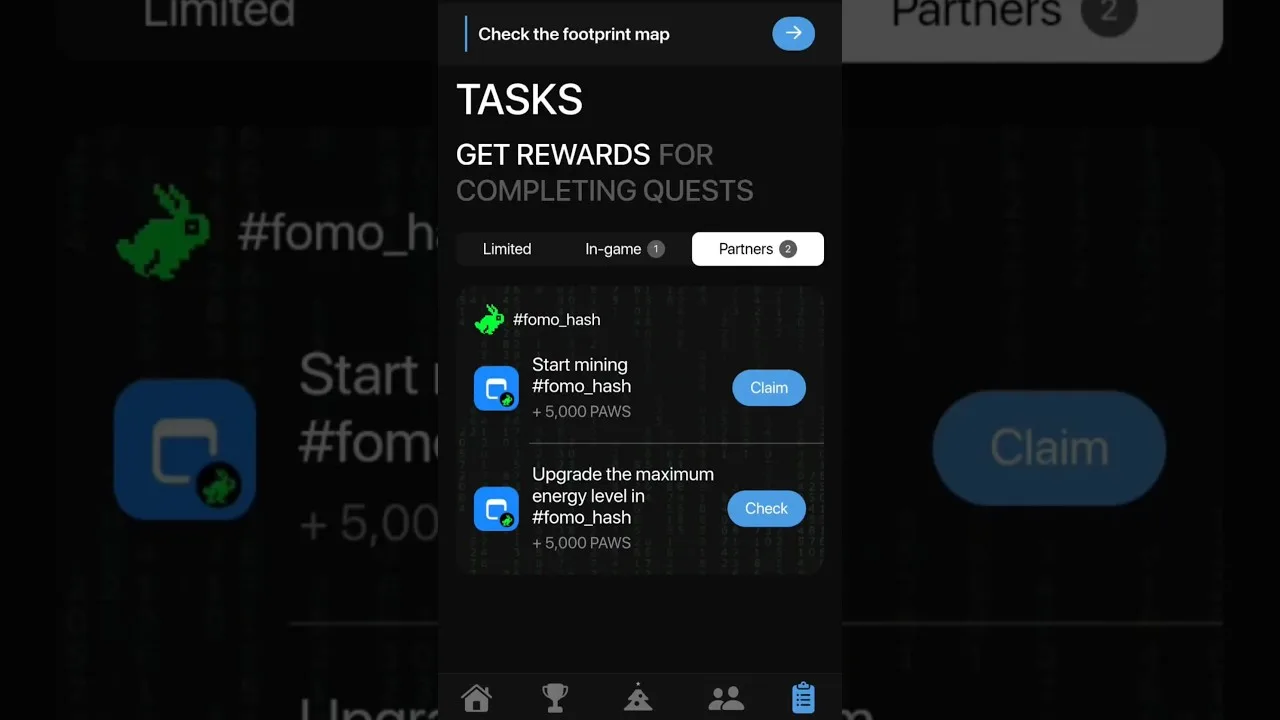 Start Mining Fomohash |upgrade Energy Level | Earn 10,000 Paws