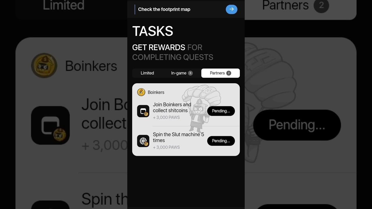 Paws New Task Must Complete| Join Boinkers #shorts #bitcoinmining #crypto