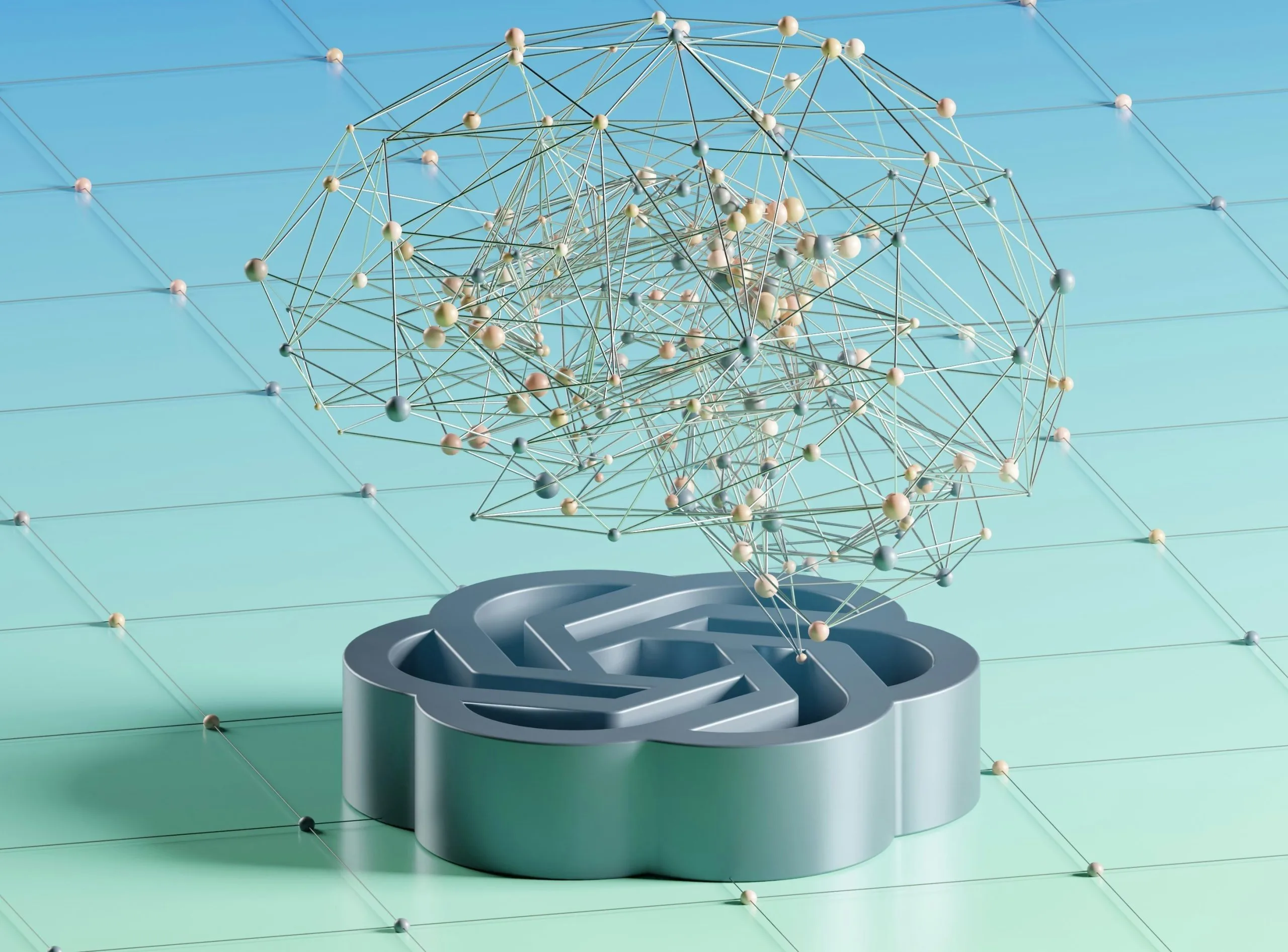 Image of a digital brain over the ChatGPT logo as Sam Altman reflects on OpenAI and its AI achievements so far and journey towards achieving superintelligence and AGI.