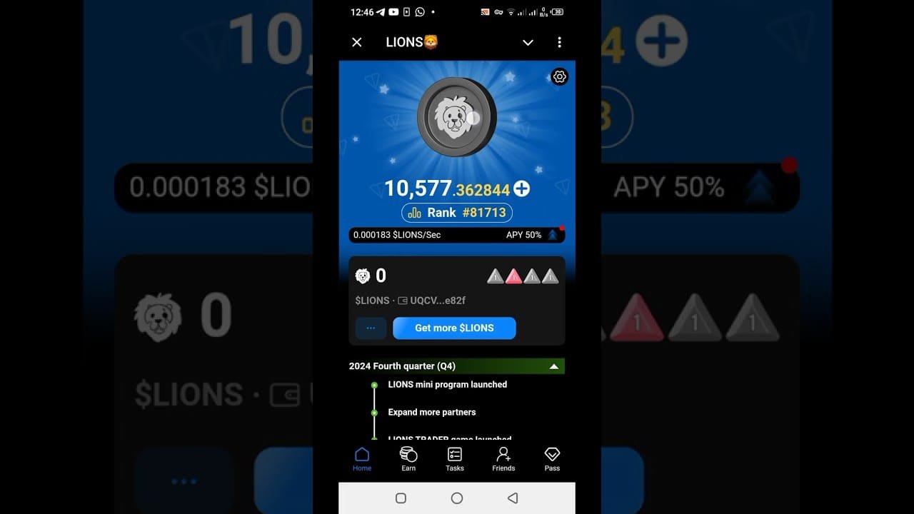 Lion Airdrop || New Update || How To Mining Guide