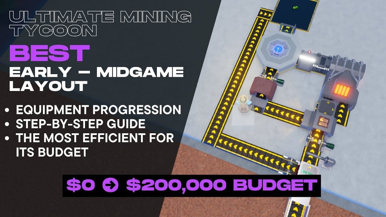 New Best Early To Midgame Layout Ultimate Mining Tycoon Roblox!