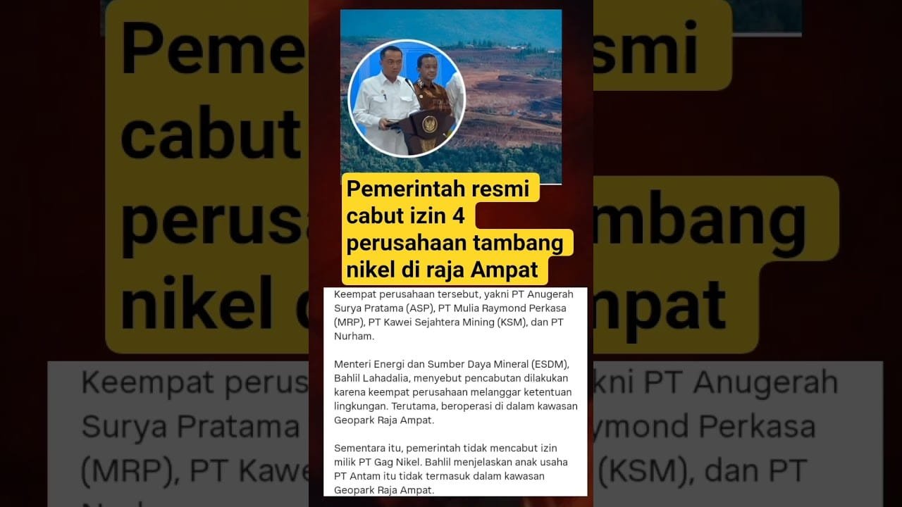 Ijin Tambang Raja Ampat Di Cabut #berita #nikel #tambang #pemerintah
