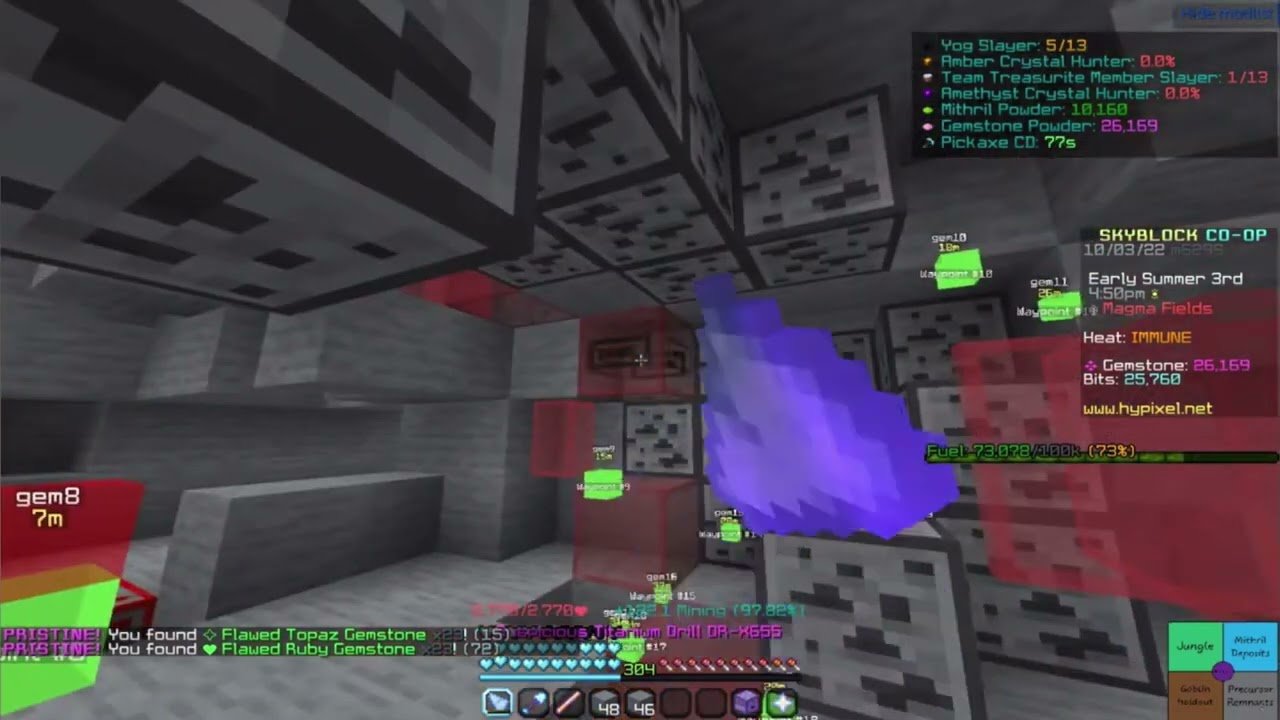 Hypixel’s Newest Improved Gemstone Mining Macro Mod Make 810m+ Afk