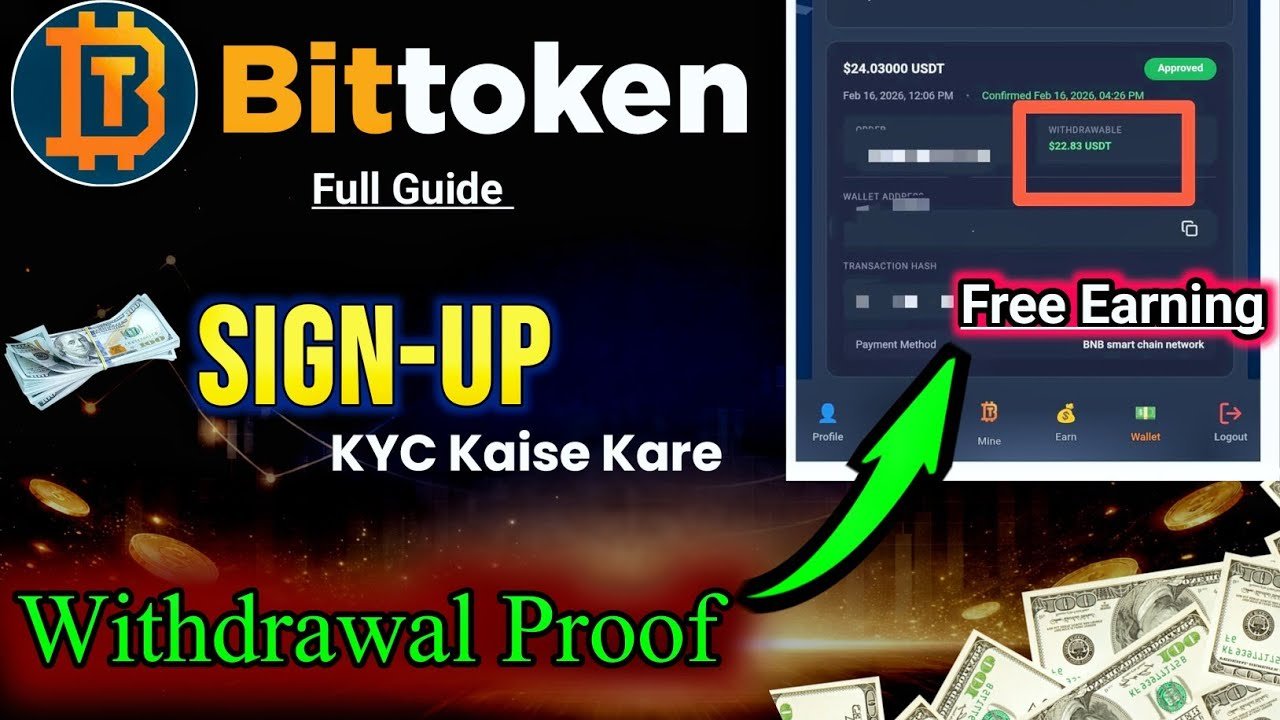 Bittoken Mining App Account Kaise Banaye | Bittoken Kyc Verification