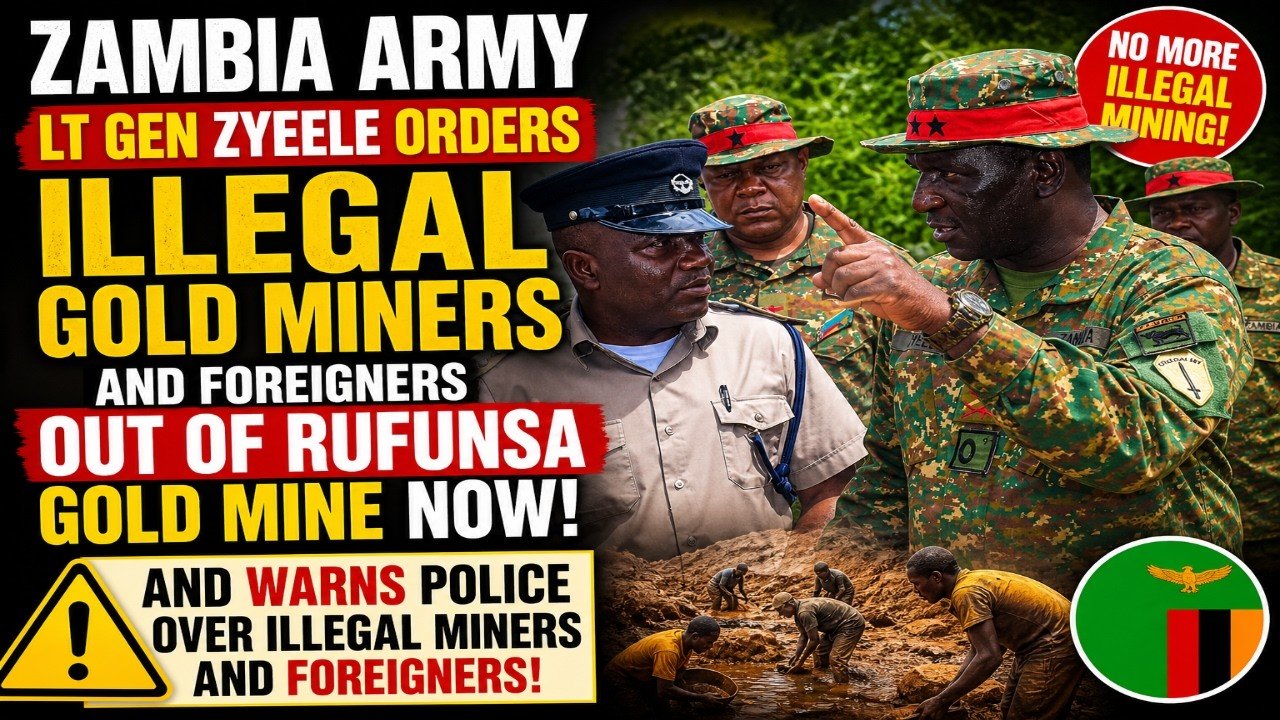 Zambia Army Lt Gen Zyeele Orders Illegal Gold Miners