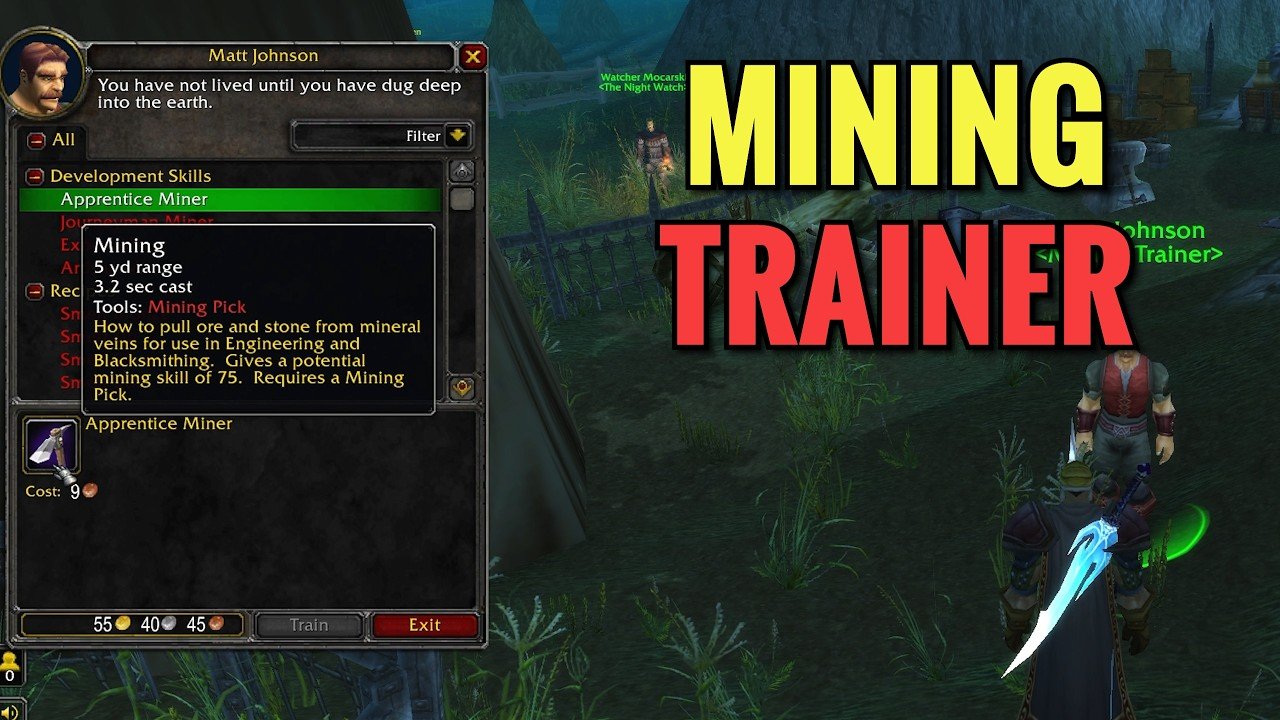 Darkshire Mining Trainer Location (wow Classic)