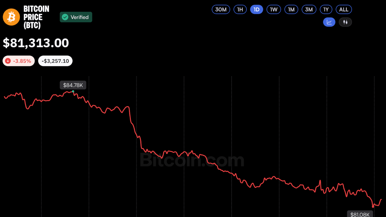 Bitcoin Price Plunges Below $81K Despite $1 Billion in ETF Inflows